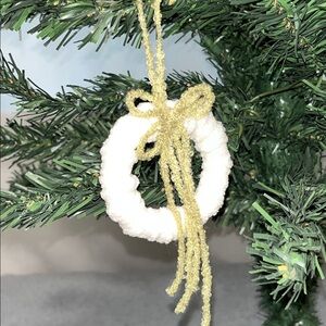 Christmas Ornaments Dozen Handmade Mini Wreath Holiday Elegant Country Bow